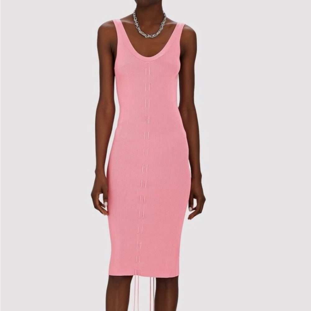 Helmut Lang Knit Midi Pink‎ Sleeveless Dress